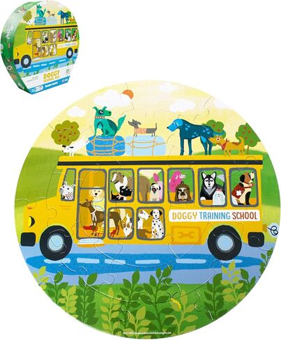 Momo & Lychee على شكل صناديق - Cats Family London Bus Tour 24PCS Round Puzzle in Kuwait