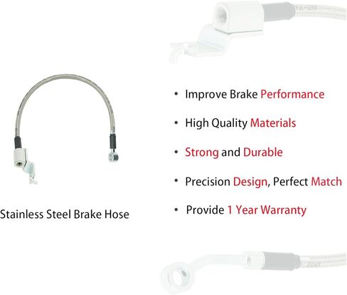 Marsram Stainless Steel Braid Extended Hydraulic Front Brake Lines Fit 1990-1995 Wrangler YJ | 26 Inch | 52006473 52006472 in Kuwait