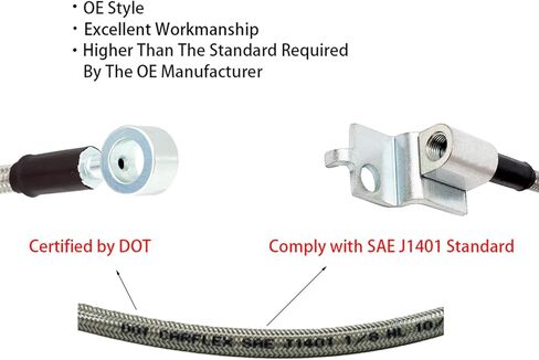 Marsram Stainless Steel Braid Extended Hydraulic Front Brake Lines Fit 1990-1995 Wrangler YJ | 26 Inch | 52006473 52006472 in Kuwait