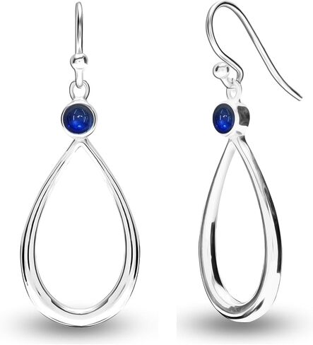 Lecalla 925 Sterling Silver Jewelry Gemstone Gemstone Teardrop Draind arocrings for Women (Round 4mm) in Kuwait