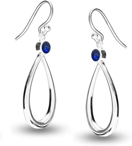 Lecalla 925 Sterling Silver Jewelry Gemstone Gemstone Teardrop Draind arocrings for Women (Round 4mm) in Kuwait
