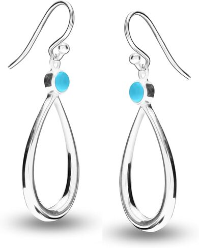 Lecalla 925 Sterling Silver Jewelry Gemstone Gemstone Teardrop Draind arocrings for Women (Round 4mm) in Kuwait