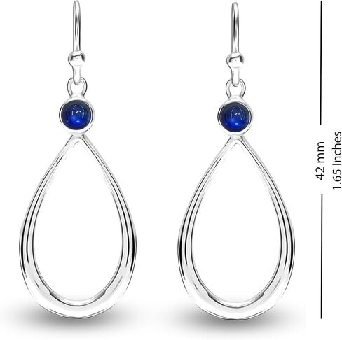 Lecalla 925 Sterling Silver Jewelry Gemstone Gemstone Teardrop Draind arocrings for Women (Round 4mm) in Kuwait