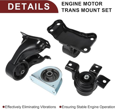 Engine Motor Trans Mount Set for Mitsubishi Lancer 2.0L 2002-2007 Vibration Isolation No.MR491557 | Engine Mount Set 1 Set in Saudi Arabia