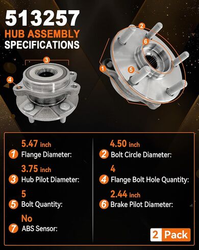 513257 Front Wheel Bearing Hub Assembly Fit for Lexus HS250H 2010-2012, for Toyota Prius V Rav4 2006-2012 Corolla IM, for Scion IM TC XB 2008-2015, 5 Lugs w/Encoder ABS, 2Pcs in Saudi Arabia