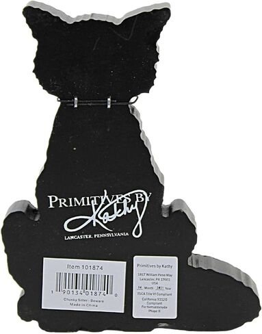 Primitives by Kathy Beware Black Cat Halloween Home Décor Chunky Sitter in Saudi Arabia