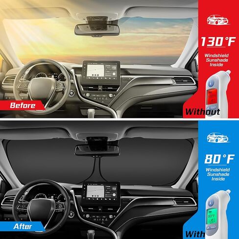 Arismotor الزجاج الأمامي الظل أشعة الشمس للينكولن كورساير 2020-2025 ، مخصص النافذة الأمامية القابلة للطي واقي شمس أشعة الشمس ، بلوك الأشعة فوق البنفسجية تبقيك مبردًا in Kuwait