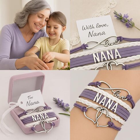 Infinity Collection Nana Bracelet, Nana Jewelry- Gift for Grandma, Adjustable Bracelet for Her in Kuwait