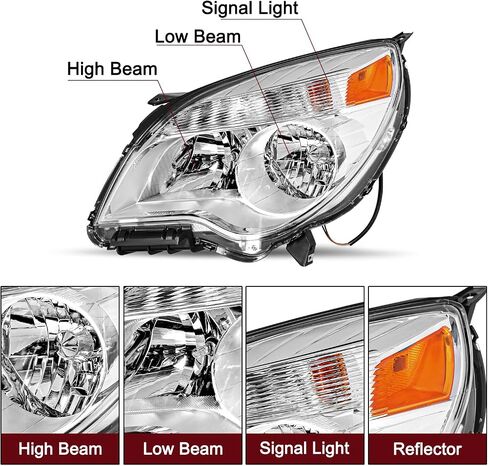 JSBOYAT Headlights Assembly Bulbs Included Compatible with 2010-2015 Chevy Chevrolet Equinox LS/LT Model Halogen Type Passenger & Driver Side in Saudi Arabia