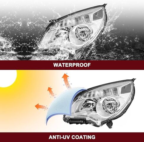 JSBOYAT Headlights Assembly Bulbs Included Compatible with 2010-2015 Chevy Chevrolet Equinox LS/LT Model Halogen Type Passenger & Driver Side in Saudi Arabia