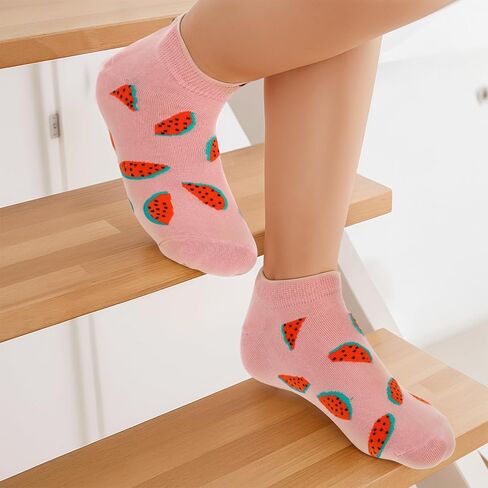 Fruit Socks, 6 Pairs Fun Ankle Socks for Women Cute Sock for Women Strawberry Sock Fashion Cotton Stocking No Show Low Cut Stocking Funny Novelty Stockings Ankle Stockings Watermelon Banana in Saudi Arabia