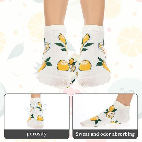 Fruit Socks, 6 Pairs Fun Ankle Socks for Women Cute Sock for Women Strawberry Sock Fashion Cotton Stocking No Show Low Cut Stocking Funny Novelty Stockings Ankle Stockings Watermelon Banana in Saudi Arabia