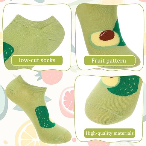 Fruit Socks, 6 Pairs Fun Ankle Socks for Women Cute Sock for Women Strawberry Sock Fashion Cotton Stocking No Show Low Cut Stocking Funny Novelty Stockings Ankle Stockings Watermelon Banana in Saudi Arabia