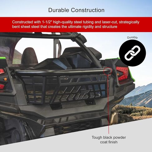 Tusk Cargo Barricade Black Powder Coated Cargo Bed Extender Compatible with Kawasaki Teryx KRX 1000 2020-2025/KRX4 1000 2023-2025 in Saudi Arabia
