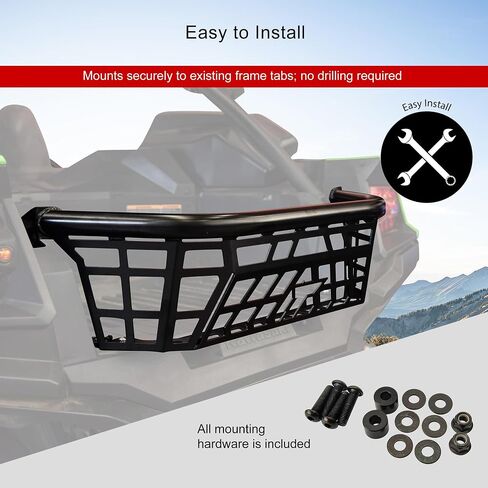 Tusk Cargo Barricade Black Powder Coated Cargo Bed Extender Compatible with Kawasaki Teryx KRX 1000 2020-2025/KRX4 1000 2023-2025 in Saudi Arabia