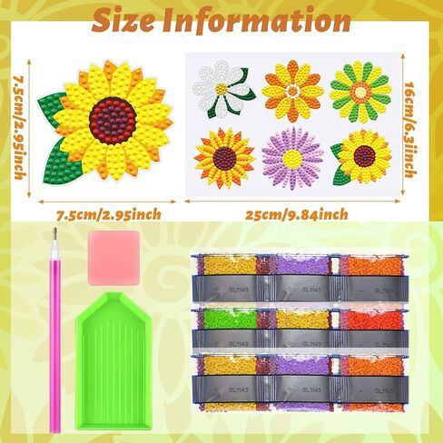 Saillong 36 Pcs Mandala Diamond Painting Sticker 5d DIY Diamond Sticker Mandala Painting Creative Decals Resin Rhinestone Gem Art Kits for Refrigerator Boho Home Crafts Adults Gift Decor in Kuwait