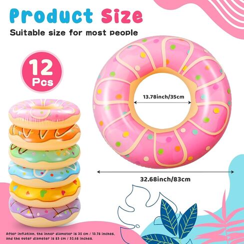 Poen Donut Pool Float 32.6 بوصة الكعك القابل للنفخ حلقات السباحة أنابيب عوامات متنوعة حلقات السباحة دونات للنساء البالغات الرجال شاطئ المياه سباحة الحفلات in Kuwait