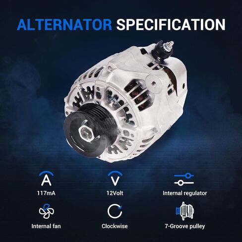 Autoround Alternator Compatible with 1999-2000 Dodge Dakota Durango, Ram 1500 2500 3500 4000 Van, 3.9L 5.2L 5.9L 8.0L, 117Amp 12V CW 7-Groove Pulley, Replace# AND0188, 40052024, 56027912AB in Saudi Arabia