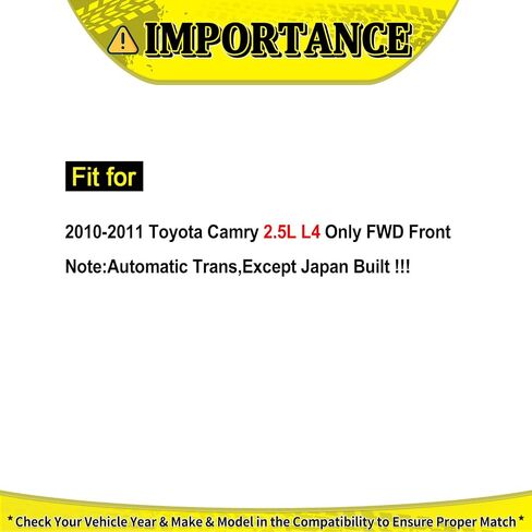 Maxfavor Front CV Axle Goxbly Assembly Toyota Camry 2011 2010 ، L4 2.5L Automatic Trans Only ، Se le Xle Models ، CV Coint Axle Smoft Side Side Side in Saudi Arabia