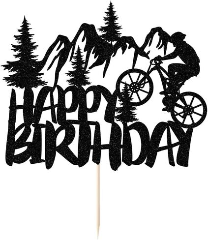 Skiing Happy Birthday Cake Topper winter Sports themed birthday party decorations Ski lovers birthday theme decoration Ski sports theme birthday party decoration（Blue and silver glitter） in Saudi Arabia