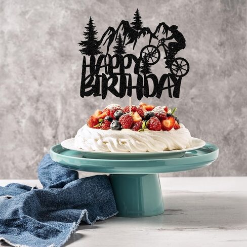 Skiing Happy Birthday Cake Topper winter Sports themed birthday party decorations Ski lovers birthday theme decoration Ski sports theme birthday party decoration（Blue and silver glitter） in Saudi Arabia