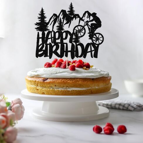 Skiing Happy Birthday Cake Topper winter Sports themed birthday party decorations Ski lovers birthday theme decoration Ski sports theme birthday party decoration（Blue and silver glitter） in Saudi Arabia
