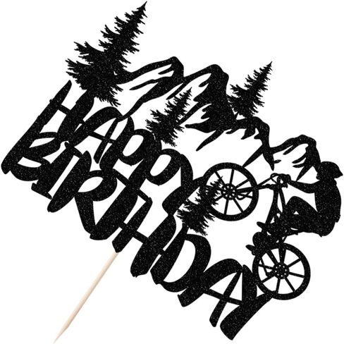 Skiing Happy Birthday Cake Topper winter Sports themed birthday party decorations Ski lovers birthday theme decoration Ski sports theme birthday party decoration（Blue and silver glitter） in Saudi Arabia