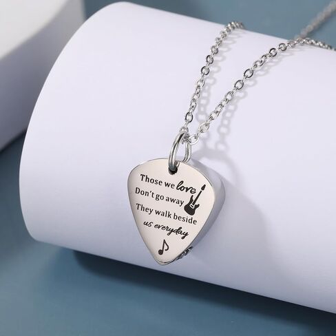 Cremation Jewelry Guitar Pick Urn Necklaces for Ashes for Women Men Cremation Keepsake Memorial Human Ashes Pendant for Loss of Loved Ones in Kuwait