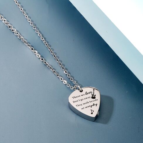 Cremation Jewelry Guitar Pick Urn Necklaces for Ashes for Women Men Cremation Keepsake Memorial Human Ashes Pendant for Loss of Loved Ones in Kuwait