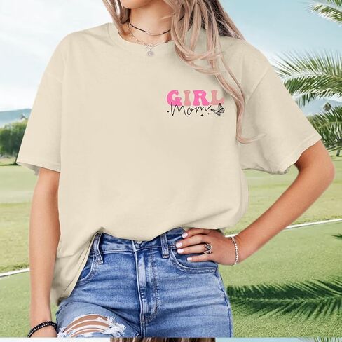 Mama Shirts for Women in My Girl Mom Era Shirt Funny Letter Printed Graphic Tees Casual Tops in Kuwait