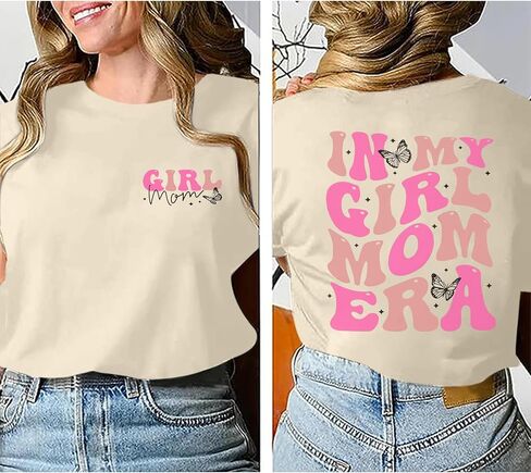 Mama Shirts for Women in My Girl Mom Era Shirt Funny Letter Printed Graphic Tees Casual Tops in Kuwait
