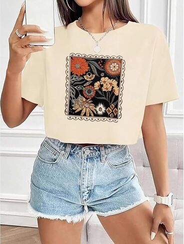 نساء محصول البيسبول محصول لطيف لعبة Thirts Thirts Beach Faction Shirt غير الرسمي الصيف القصير الأكمام قمم التمرين in Kuwait