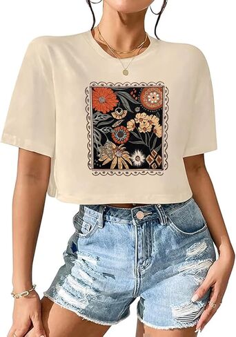 نساء محصول البيسبول محصول لطيف لعبة Thirts Thirts Beach Faction Shirt غير الرسمي الصيف القصير الأكمام قمم التمرين in Kuwait