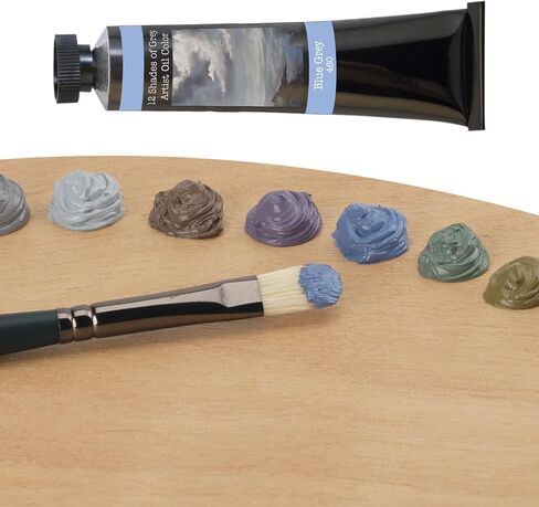 12 Shades of Grey Artist Oil Colors Highly Pigmented Triple Milled Rich Subtle Greys from The Tube - Set of 12-12 ml Tube - Assorted Colors in Saudi Arabia