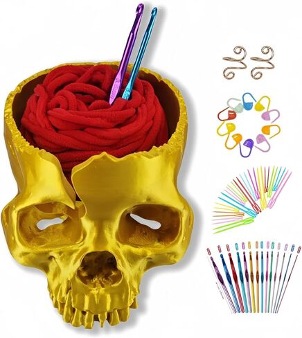 Skull Yarn Bowl Holder Storage for Crocheting Crochet Knitting Accessories,Unique Skull Yarn Bowl Holder in Saudi Arabia