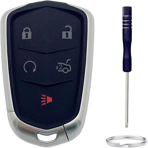 استبدال Key Fob Shell لـ Cadillac ATS-V CTS CT6 XTS XTS XT5 XT4 XT6 SRX 2014 2015 2015 2017 2018 2019 2020 2021 5 CAR CAR BUNTER ENTRY CONTER CONTER REMOTE CASE FOB (5 BUNTUR-A) in Kuwait