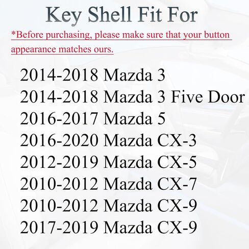 مفتاح FOB Shell Case Pits for Mazda 3 5 Cx3 Cx5 Cx7 Cx9 2012-2020 Entry Entry Control 3 Button Pad Cover in Saudi Arabia