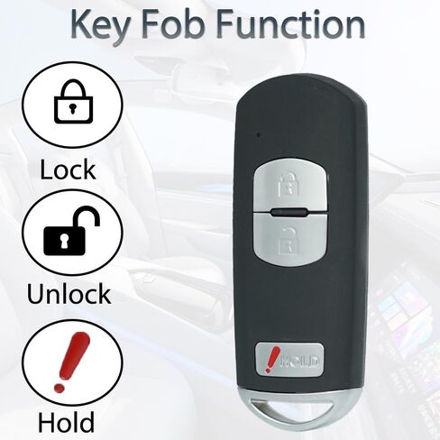 مفتاح FOB Shell Case Pits for Mazda 3 5 Cx3 Cx5 Cx7 Cx9 2012-2020 Entry Entry Control 3 Button Pad Cover in Saudi Arabia
