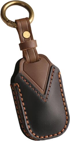 Vintage Leather 7-Button Key Fob Cover Case for Honda Odyssey 2024 2025, Handmade Crazy Horse Leather, Black in Kuwait