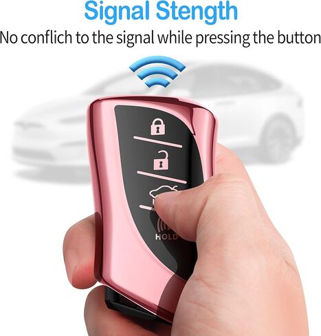 Tukellen for Lexus Key Fob Cover, Premium Soft TPU Full Protection Key Fob Case for Lexus ES350 ES300h UX200 LS500 LS500H LC500 LC500h Smart Remote Key (White) in Saudi Arabia