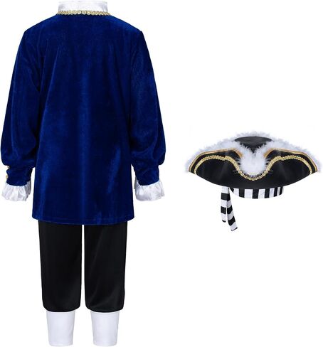 Colonial Costume for Kids America 18th Patriot General Captain for Boys Halloween Cosplay 3-10 Years in Saudi Arabia
