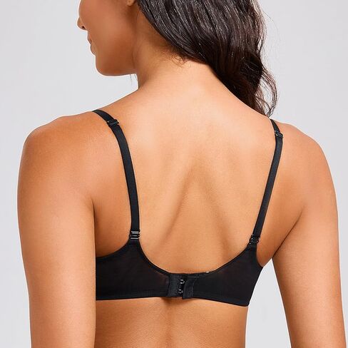 MELENECA Women's Sexy Lace Push Up Plus Size Sheer Balconette Underwire Unlined Bra in Kuwait