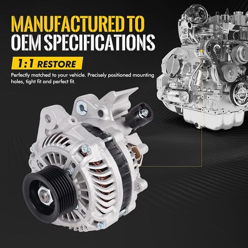 Kusatec 31100RNAA01 New ANTERNATOR متوافق مع Honda Civic 2006 2007 2008 2008 2010 2011 L4 1.8L ، 12V 90A CW OE 11176N 31100RNAA012M2M2 in Saudi Arabia