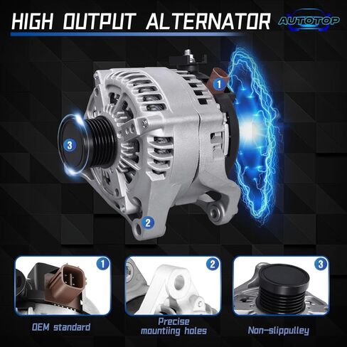 Alternator 12V 225A FIT Edge, Explorer, F-150, Police Interceptor, MKT, MKX, MKZ, Continental – 2.0L 3.5L 3.7L – Replace 104210-6600, 11629N, DG1T-10300-EB in Saudi Arabia