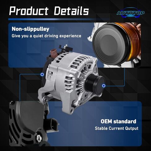 Alternator 12V 225A FIT Edge, Explorer, F-150, Police Interceptor, MKT, MKX, MKZ, Continental – 2.0L 3.5L 3.7L – Replace 104210-6600, 11629N, DG1T-10300-EB in Saudi Arabia