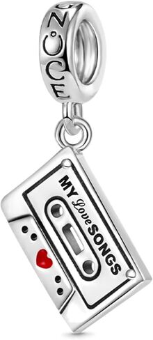 GNOCE CASTETTE TAPE Charm 925 Sterling Silver Heart Dangle Charms for Charms Bracelet Jewelry Gift for Women Fit Fit Snake Bracelets/Netclace in Saudi Arabia