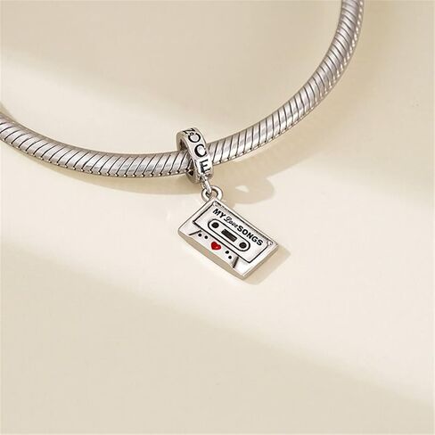 GNOCE CASTETTE TAPE Charm 925 Sterling Silver Heart Dangle Charms for Charms Bracelet Jewelry Gift for Women Fit Fit Snake Bracelets/Netclace in Saudi Arabia