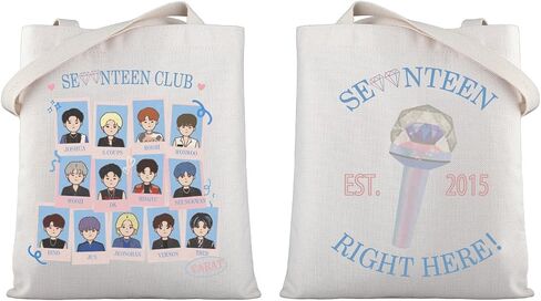 WSNANG الكورية الفرقة 17 هدية المشجعين الكوريين carat canvas حقيبة كوريا لعشاق الموسيقى الهدايا الكتف مجموعة MERCH in Saudi Arabia