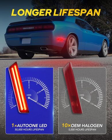 تلقائيًا تلقائيًا مصابيح علامات LED RED RED RED RED متطورة مع 2008-2014 DODGE Challenger & 2011-2014 Charger ، علامات الجانبية الحاجز ، سائق العدسة المدخنة والركاب ، مصابيح وقوف السيارات ، 2 مساءً in Kuwait