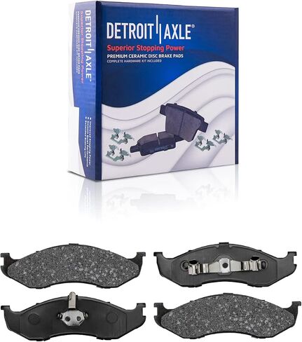 Detroit Axle - مجموعة الفرامل الأمامية لجيب Grand Cherokee Wrangler XJ Comanche Wagoneer استبدال فرامل قرصية محفورة ومرسى ووسادات الفرامل السيراميك in Saudi Arabia